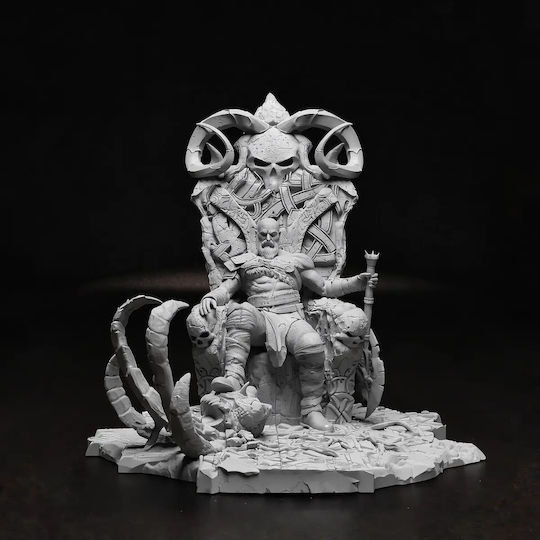 Небоядисана 3D Фигура Kratos On Throne Ready To V3 Богът На Войната Боядисване Направи Си Сам Подарък Цветове 30 См 1:6
