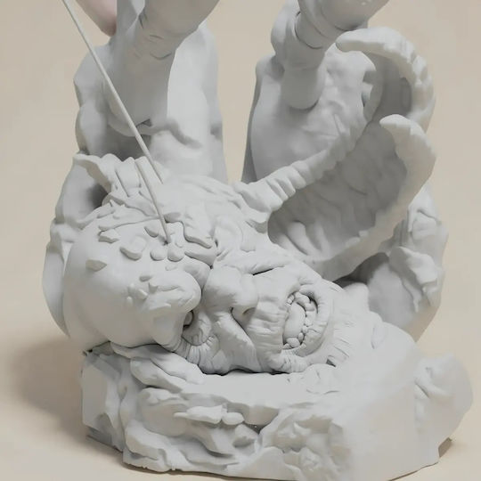 Άβαφη 3d Φιγούρα Kratos His Axe God War Βάψιμο Diy Δώρο Χρώματα 20 Cm 1:8