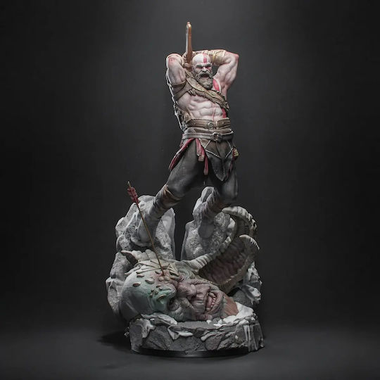 Άβαφη 3d Φιγούρα Kratos His Axe God War Βάψιμο Diy Δώρο Χρώματα 20 Cm 1:8