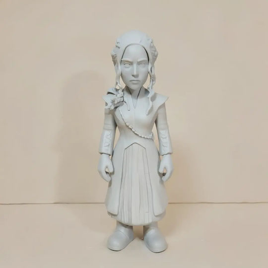 Unpainted 3D Figure Game Thrones Daenerys Targaryen Chibi 3D Printing Figurine Painting DIY Gift Colors 20 Cm 1:8