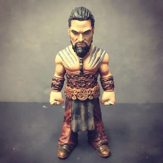 Unpainted 3D Figure Game Thrones Khal Drogo Chibi 3D Printing Figurine Painting DIY Gift Colors 15.2 Cm 1:12