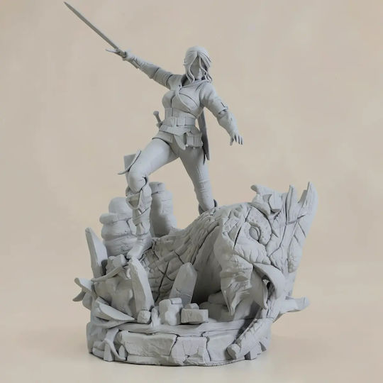 Άβαφη 3d Figur Ciri Witcher Dämon 3d Bemalung Diy Geschenk Farben 15,2 Cm 1:12