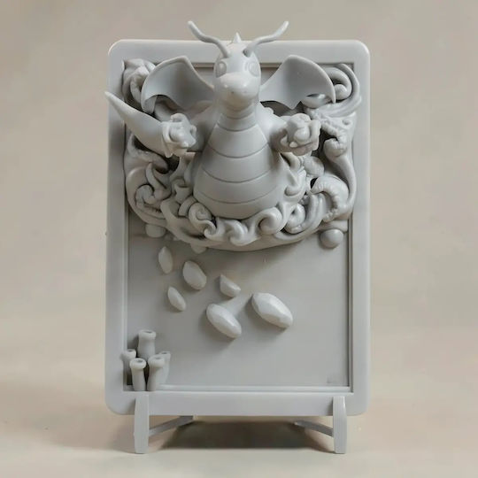 Unpainted 3D Pokemon Figure 3D Card Collection Dragonite Painting DIY Gift Colors 15.2 Cm 1:12