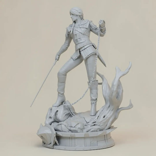 Unbemalte 3D Figur Ciri Witcher 4 Bemalung Diy Geschenk Farben 20 Cm 1:8