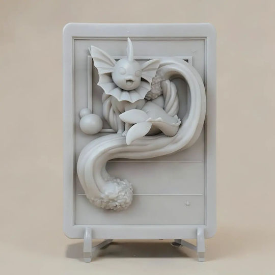 Unpainted 3D Pokemon Figure 3D Card Collection Vaporeon Painting DIY Gift Colors 15.2 Cm 1:12