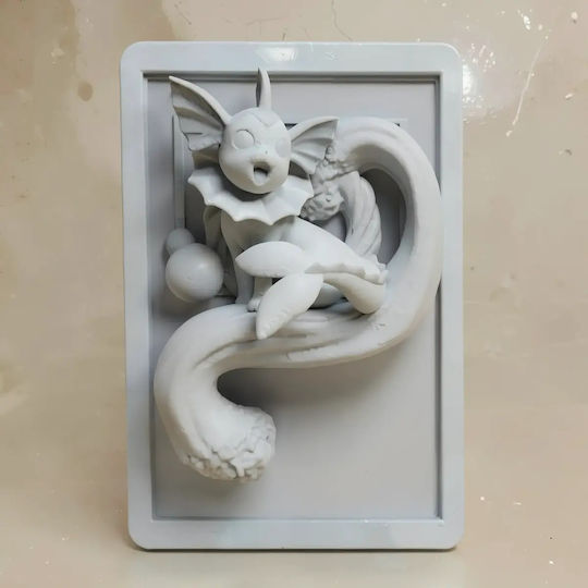 Unpainted 3D Pokemon Figure 3D Card Collection Vaporeon Painting DIY Gift Colors 15.2 Cm 1:12