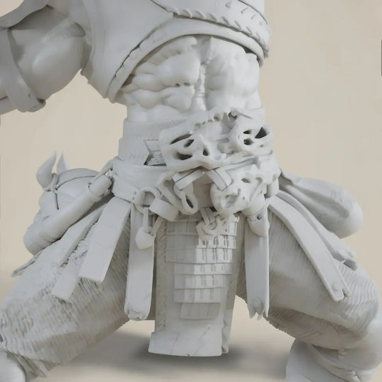 Unpainted 3D Figure Kratos Axe Shield Painting DIY Gift Colors 30 Cm 1:6