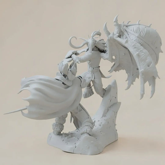 Άβαφη 3d Φιγούρα Illidan Vs Arthas Warcraft Files Βάψιμο Diy Δώρο Χρώματα 20 Cm 1:8