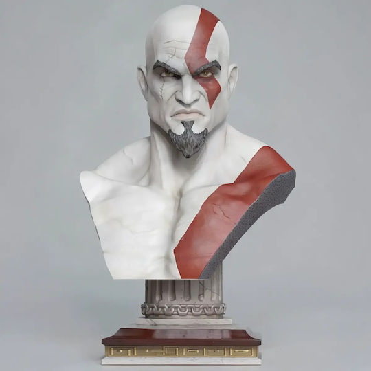 Άβαφη 3d Sammelbare Figur Kratos Gott des Krieges Bust 3d Modell Skulptur Bemalung Diy Geschenk Farben 20 Cm 1:8
