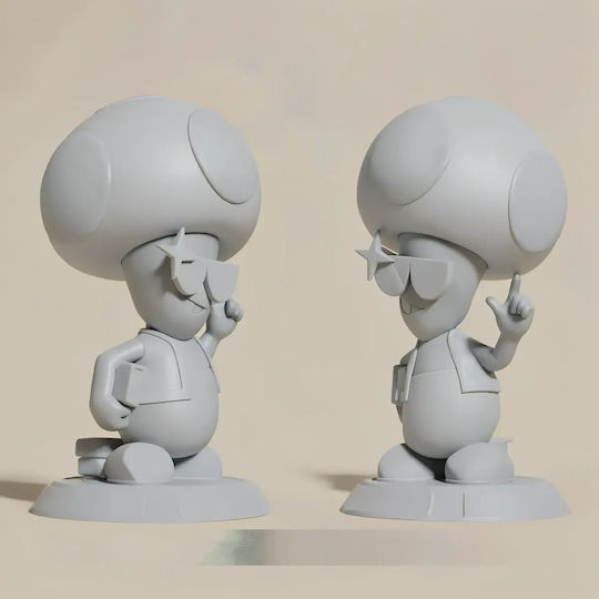 Unpainted 3D Figure Mushbert Super Mario Files Painting Diy Gift Colors 15.2 Cm 1:12