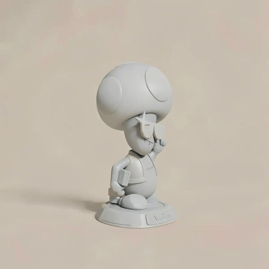 Unpainted 3D Figure Mushbert Super Mario Files Painting Diy Gift Colors 15.2 Cm 1:12