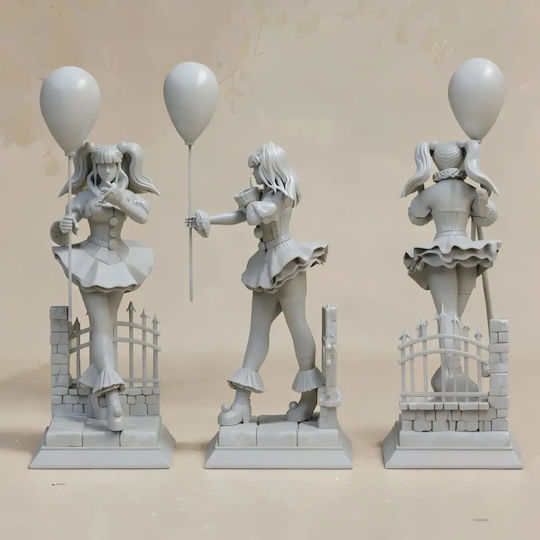 Unpainted 3D Figure Lady Pennywise V2 Fanart Painting DIY Gift Colors 30 Cm 1:6