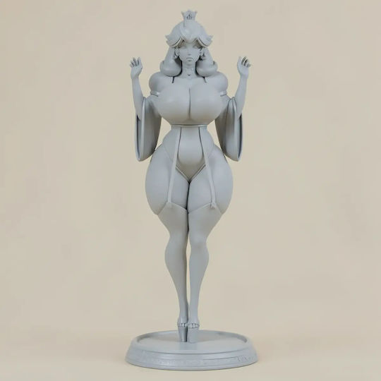 Unpainted 3D Figure Princess Peach Thicc Version 3D Printing Model Super Mario Painting DIY Gift Colors 30 Cm 1:6