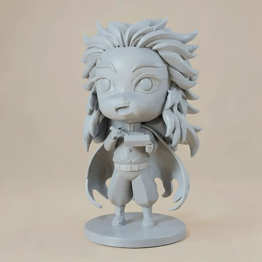 Unpainted 3D Figure Kyojuro Rengoku Nendoroid From Kimetsu No Yaiba 3D Model Painting DIY Gift Colors 15.2 Cm 1:12