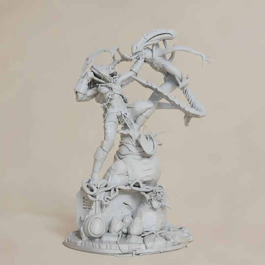 Άβαφη 3d Sammelbare Figur Alien Fighting Predator Modell Βάψιμο Diy Δώρο Χρώματα 15,2 Cm 1:12