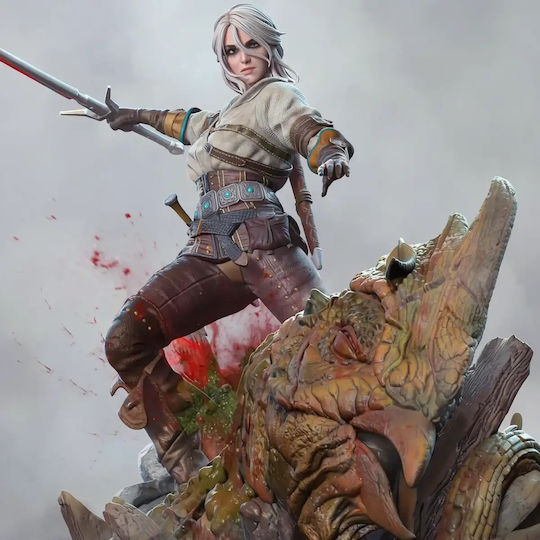 Unbemalte 3d Figur Ciri Witcher Dämon 3d Bemalung Diy Geschenk Farben 20 Cm 1:8