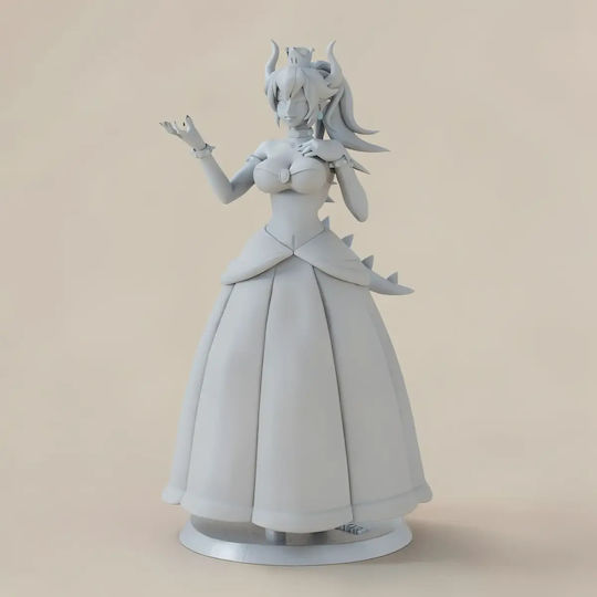 Unpainted 3D Figure Bowsette Standing Pose From Super Mario Painting Diy Gift Colors 15.2 Cm 1:12