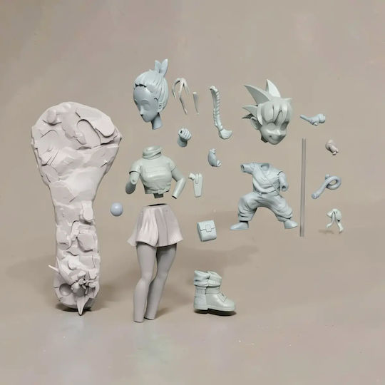 Άβαφη 3d Φιγούρα Goku Bulma From Dragon Ball Βάψιμο Diy Δώρο Χρώματα 20 Cm 1:8