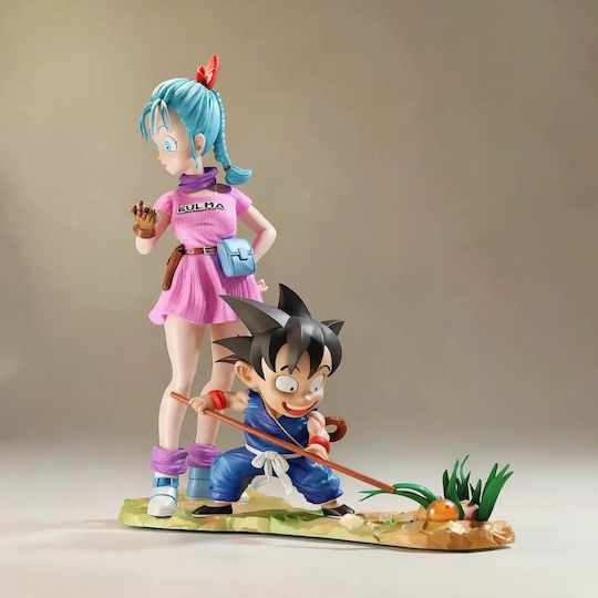 Άβαφη 3d Φιγούρα Goku Bulma From Dragon Ball Βάψιμο Diy Δώρο Χρώματα 20 Cm 1:8
