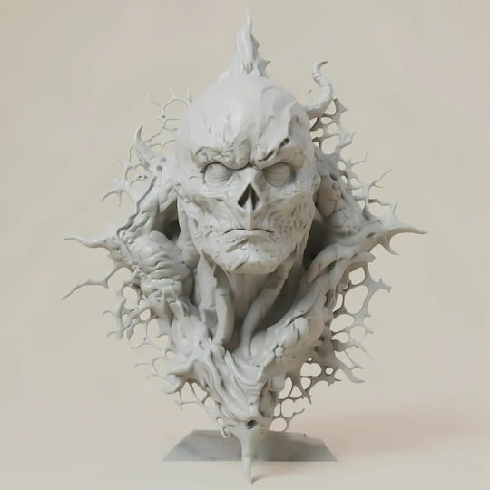 Unbemalte 3d Figur Vecna Fremde Dinge Wand Bust 3d Druckmodelle Bemalen Diy Geschenk Farben 30 Cm 1:6