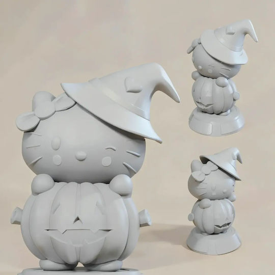 Небоядисана 3D Фигура Hello Kitty Halloween Files Боядисване DIY Подарък Цветове 30 см 1:6
