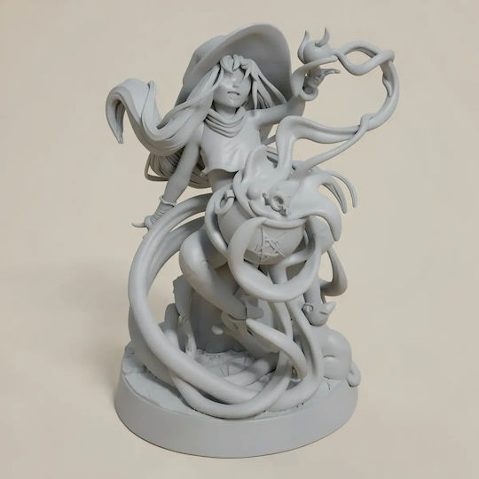Unpainted 3D Figure Witch Halloween Painting DIY Gift Colors 20 Cm 1:8