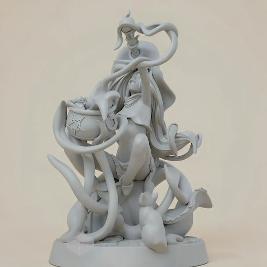 Unpainted 3D Figure Witch Halloween Painting DIY Gift Colors 30 Cm 1:6
