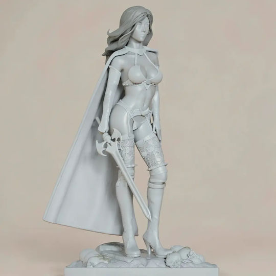 Άβαφη 3D Фигура Хелоуин Lady Death Sword Scythe Боядисване DIY Подарък Цветове 30 см 1:6