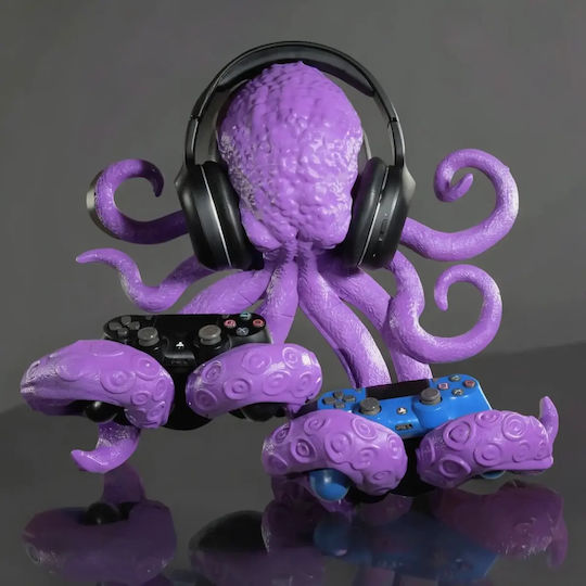 Unpainted 3D Figure Octopus Controller Headphone Holder 3D Painting DIY Gift Colors 30 Cm 1:6