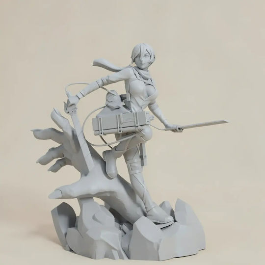 Άβαφη 3d Φιγούρα Mikasa Titan Hand Base Βάψιμο Diy Δώρο Χρώματα 15,2 Cm 1:12