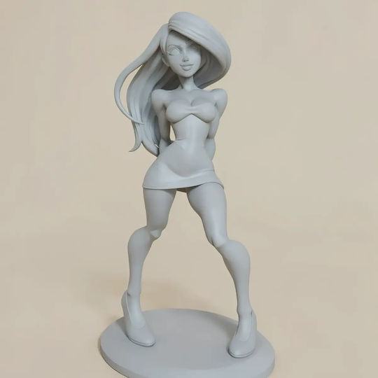 Unpainted 3D Figure Kim Possible Stylized 3D Printing Models Painting DIY Gift Colors 15.2 Cm 1:12