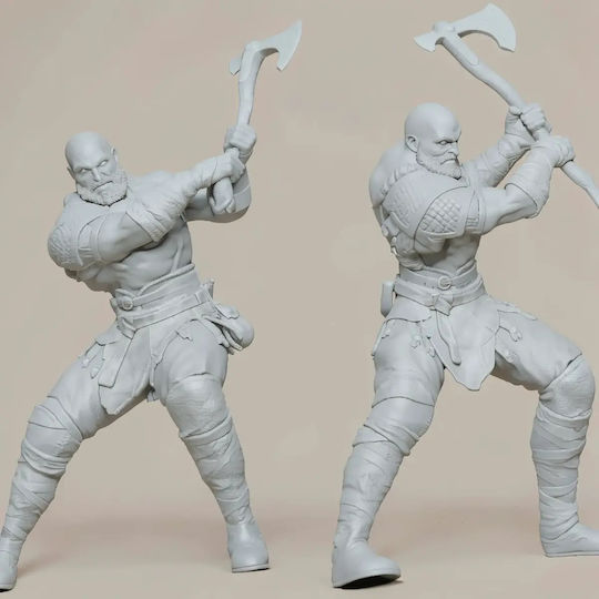 Unpainted 3D Figure Kratos Vs Troll Painting DIY Gift Colors 30 Cm 1:6