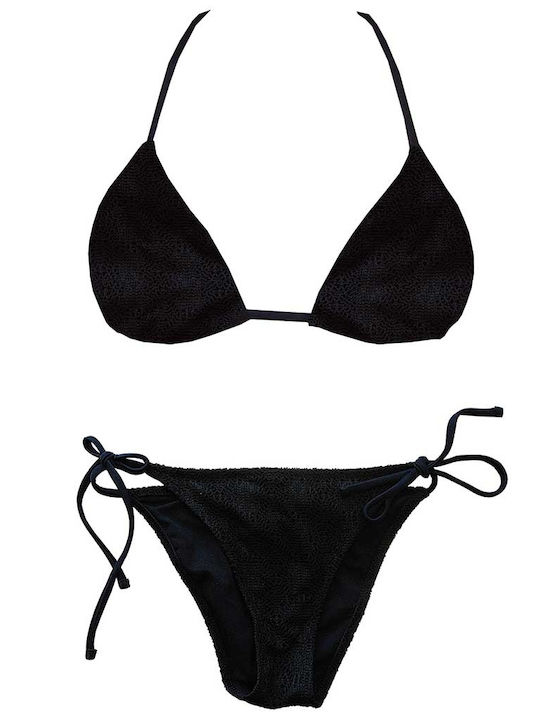 Set Bikini Τριγωνάκι με Αφαιρούμενη Ενίσχυση & Brazil μαύρο