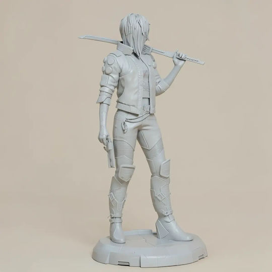 Unpainted 3D Figure Female V Cyberpunk 3D Painting DIY Gift Colors 15.2 Cm 1:12