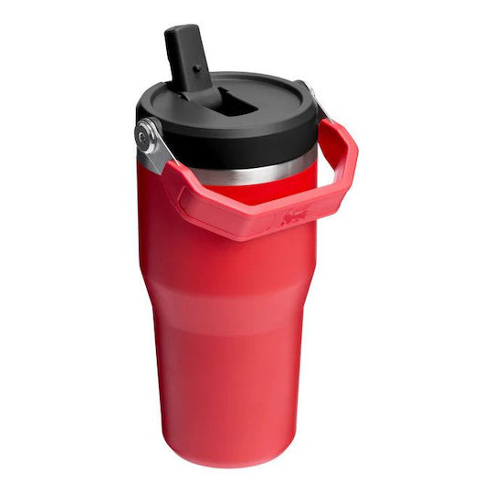 Stanley IceFlow Flip Сламка 2.0 Чаша с Дръжка Термоси Неръждаема Стомана Без BPA 590мл Чили Черен с Сламка и Дръжка