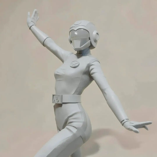 Unpainted 3D Figure Choushinsei Flashman 3D Printing Model Pink Flash Painting DIY Gift Colors 20 Cm 1:8