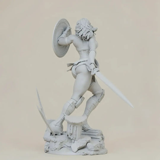 Unbemalte 3D Figur Wonder Woman Warrior Im Kampf Bereit Zum Bemalen Diy Geschenk Farben 15,2 Cm 1:12