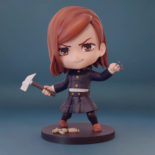 Небоядисана 3D Фигура Nobara Kugisaki Chibi Jujutsu Kaisen 3D Модел Боядисване DIY Подарък Цветове 15,2 См 1:12
