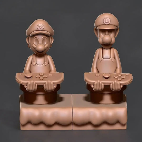 Unpainted 3D Figure Mario Luigi Joystick Holder 3D Painting DIY Gift Colors 15.2 Cm 1:12