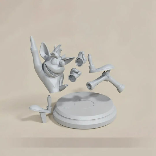 Άβαφη 3D Фигура Crash Bandicoot 1996 Fanart Боядисване DIY Подарък Цветове 20 см 1:8