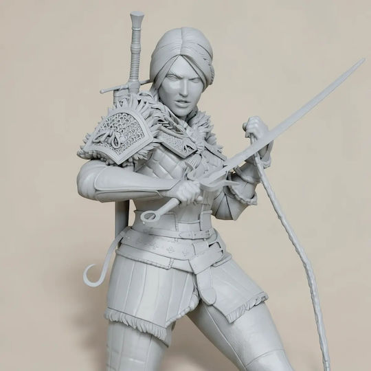 iLovePrints Sammelbare Figuren Abgepaintete 3d Figur Ciri Witcher Kettenschwert 185mm Bemalt Diy Geschenk Farben 15,2 Cm 1:12