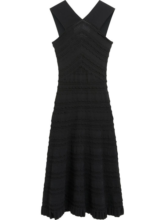 Καλοκαιρινό Midi Βραδινό Φόρεμα Black
