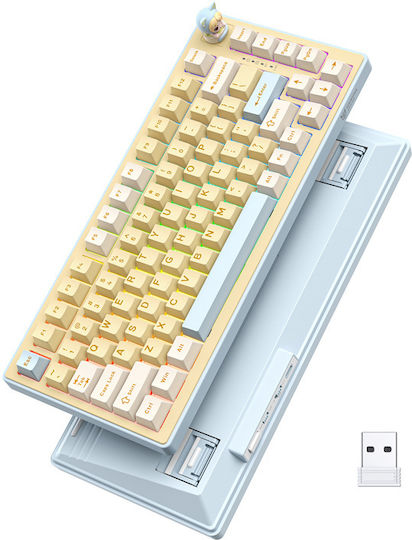Onikuma MT707 Ασύρματο Gaming Μηχανικό Πληκτρολόγιο 75% με RGB φωτισμό (Αγγλικό US) Κίτρινο