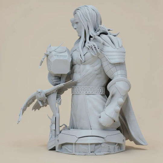 Unpainted 3D Figure Thor Raven Bust 3D Printing Figurine Painting DIY Gift Colors 20 Cm 1:8