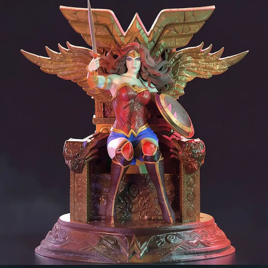 Unpainted 3D Figur Wonder Woman auf Thron Bemalen Diy Geschenk Farben 30 Cm 1:6