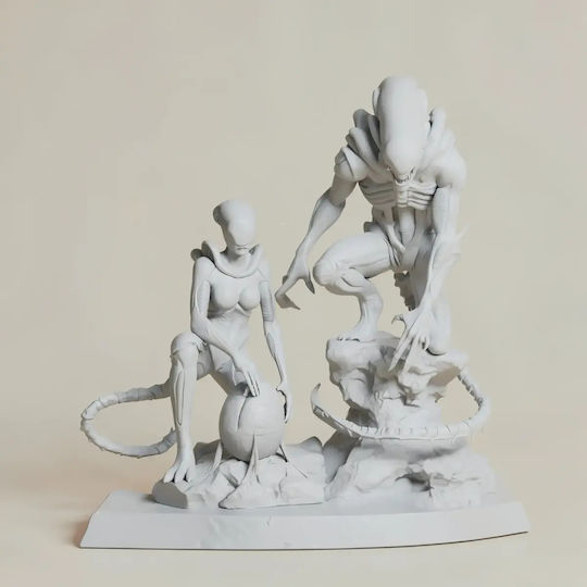 Unpainted 3D Figure Alien Couple Painting Diy Gift Colors 20 Cm 1:8