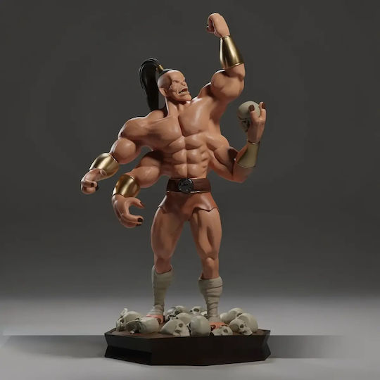 Άβαφη 3d Φιγούρα Basic Collection Goro Mortal Kombat Βάψιμο Diy Δώρο Χρώματα 20 Cm 1:8