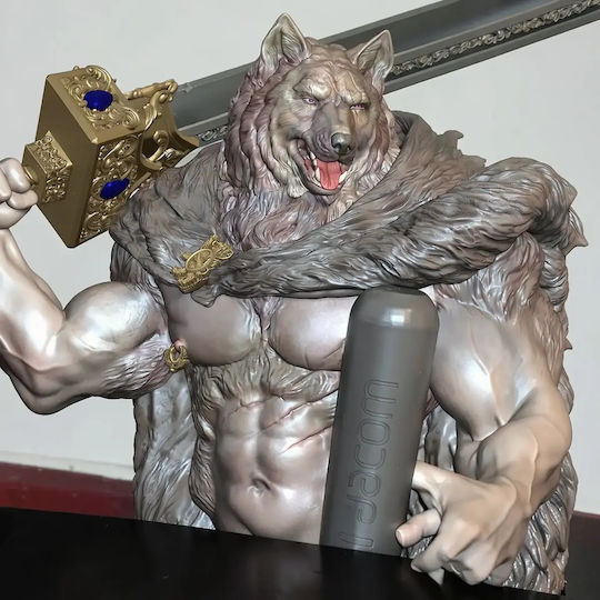 Άβαφη 3d Sammelbare Figuren Blade Wolf Pen Holder Basis Diy Δώρο Χρώματα 15,2 Cm 1:12