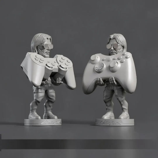Sammlbare Figuren Άβαφη 3d Figur Keanu Reeves Johnny Silverhand Joystick Holder Basis Diy Geschenk Farben 20 Cm 1:8