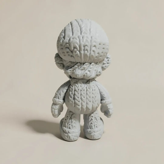 Άβαφη 3d Φιγούρα Super Basic Knitted Super Mario Βάψιμο Diy Δώρο Χρώματα 20 Cm 1:8